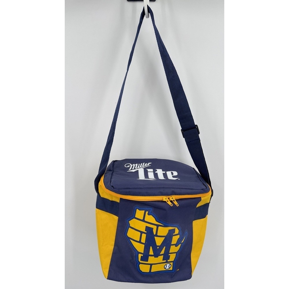 Miller Lite MILWAUKEE BREWERS Zipper Shoulder Strap Cooler Bag